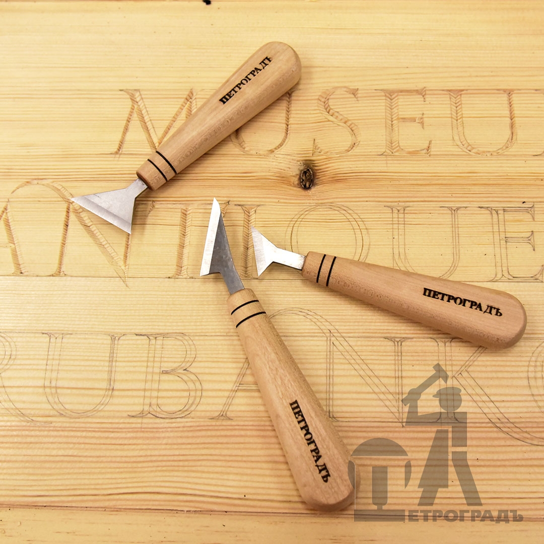 Carving knife PETROGRAD, model Hatchet N3, skew, 43mm Carving knife PETROGRAD, model Hatchet N3, skew, 43mm