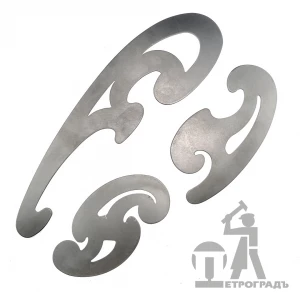 Лекала ПЕТРОГРАДЪ, металл, французский тип, 3 штуки