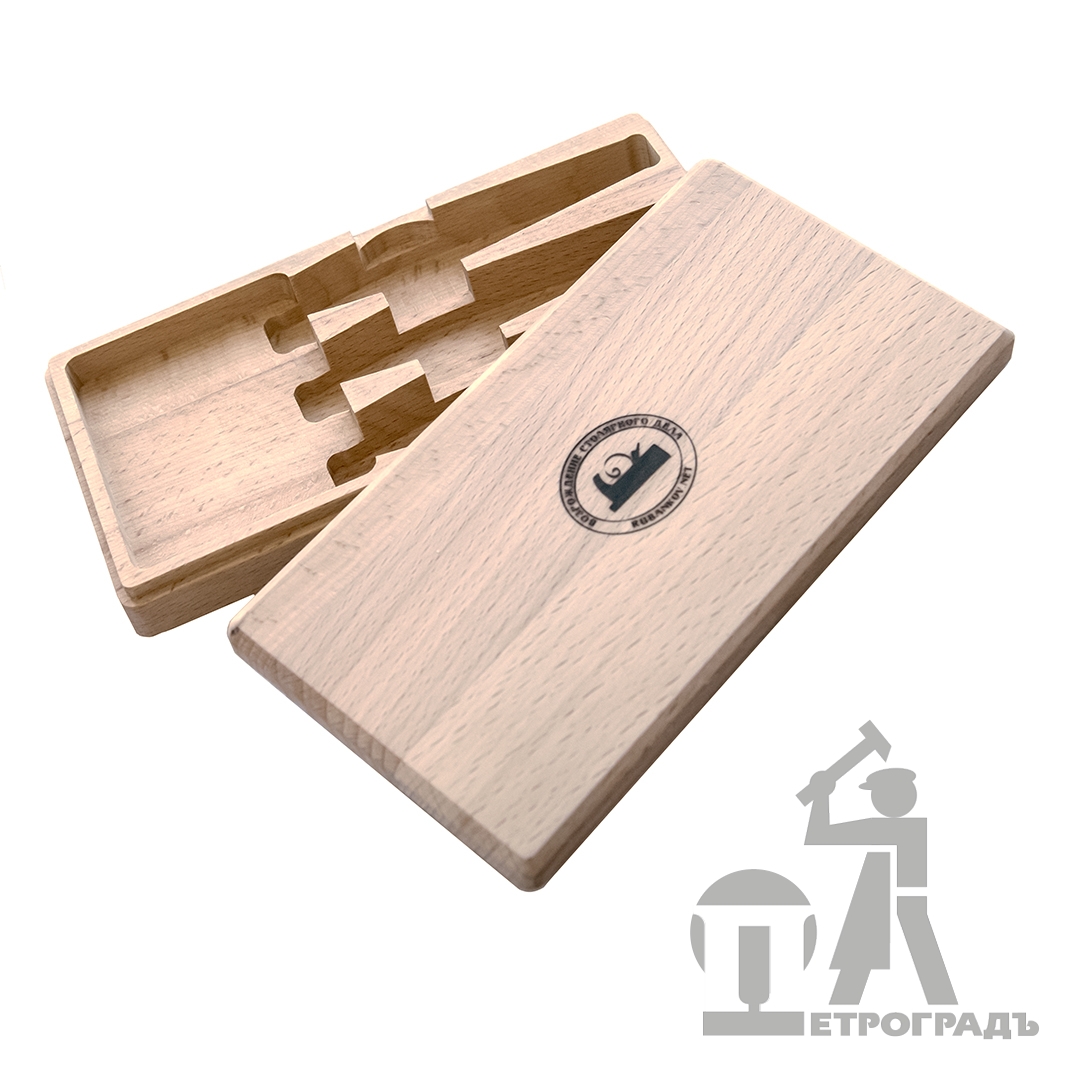 Wooden box for carving knife PETROGRAD, for 3 knives Wooden box for carving knife PETROGRAD, for 3 knives