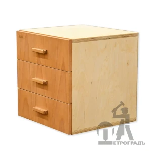 Тумба инструментальная 440*440*400мм, с тремя выдвижными ящиками
